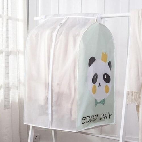 PEVA Waterproof Zipper Hanging Bag Home Storage Clothing Dust-proof Bag Suit Cheongsam Down Jacket Trousers Clothes Dust Cover