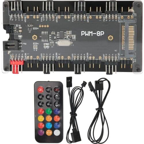 Fan Hub Integrator Remote Controlling Fan Box Hub 5V ARGB Motherboard Controlling PWM Motherboard Temperature Controlling Module