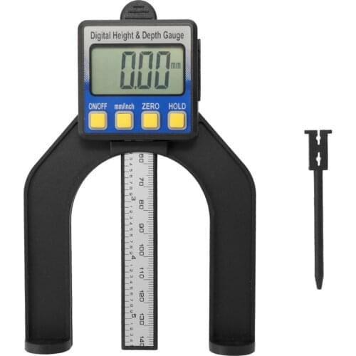 High Precision LCD Digital Display Slide Caliper Vernier Ruler Height and Depth Gauge with Measuring Range of 0-85mm Bottom