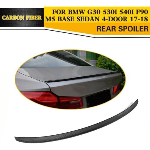 For 5 Series Carbon Fiber Rear Trunk Spoiler Trim Custom Boot Wing for BMW G30 F90 M5 Sedan 4 Door 2017 2018 530i 540i