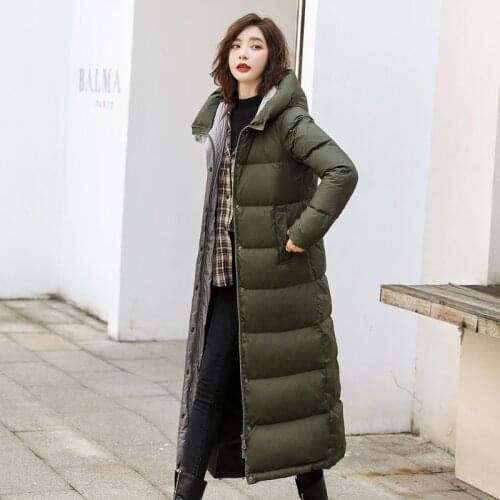 X-Long Winter Down Coat Female Brand Warm Duck Down Jacket Women Clothes Korean Streetwear Down Parka Hiver 2288055277