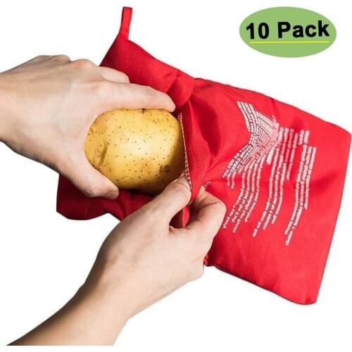 10Pcs/lot Washable Microwave Potato Bag For Oven Quick Fast Steam Pocket Baking Cooker 4 Minutes Easy Cooking Kitchen Gadgets