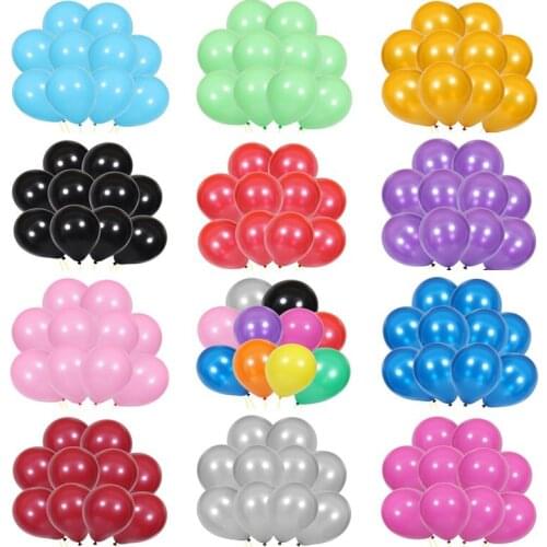 100 PCS Birthday Balloons Colorful Pearl Latex Balloon Thickening Pearl Party Balloon Kid Wedding Party Colorful Balloons