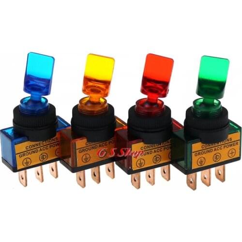 12V 20A Car LED Light Toggle Switch 3 Pin SPST ON/OFF Rocker Short handle Switches 54*26*12mm