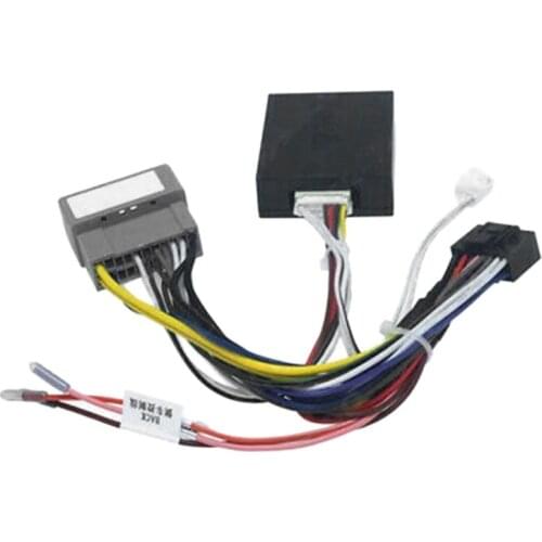 Car Audio 16PIN Power Cord Adapter Audio Power Wiring Harness Canbus Box for Jeep Compass 2007-2009