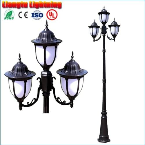 3 meter landscape road light lawn lamp with pillar rod waterproof with 3 heads 3 lights road lamp outdoor street light