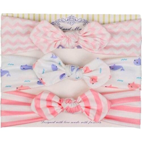 3pcs/set Newborn baby Headbands Elastic Hair Band Kids Girl Stripe Dot Headwear Print Floral Bowknot Turban Hair Accessories