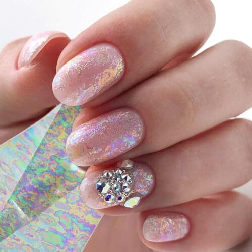 4x100cm Clear Chameleon Aurora Nail Foils Nail Art Transfer Stickers Holographics Nail Art Decals Nails Accessories Gradient