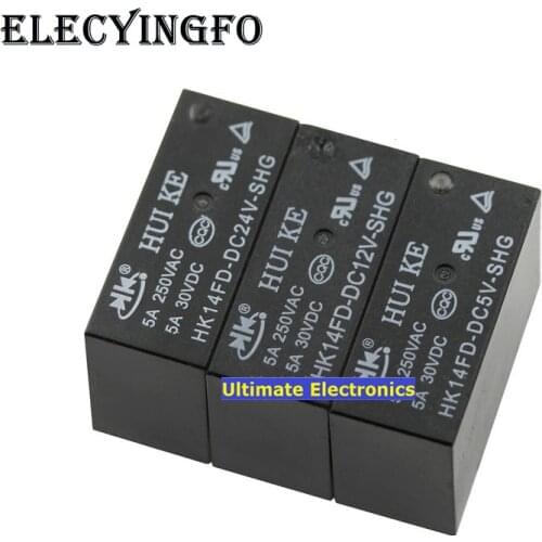 5PCS HK14FD-DC5V-SHG HK14FD-DC12V-SHG HK14FD-DC24V-SHG RELAY