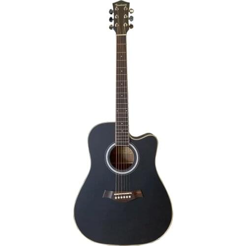 39 Inch Folk Guitar 6 Strings Acoustic Guitar High Quality Spruce Top Color Matte Black