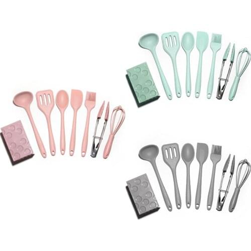8-Piece Mini Kitchenware Set Non-Stick Pan Mini Silicone Small Baby Food Supplement Cooking Pan Spatula Colander