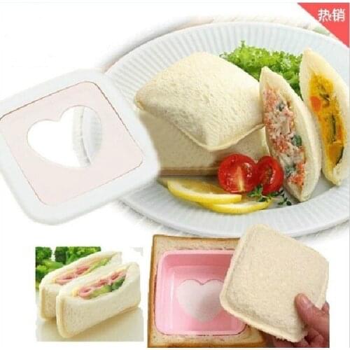 Free Shipping 100 sets/lot Square love heart Sandwich Mold toast Maker Bread Mold heart sandwich cutter