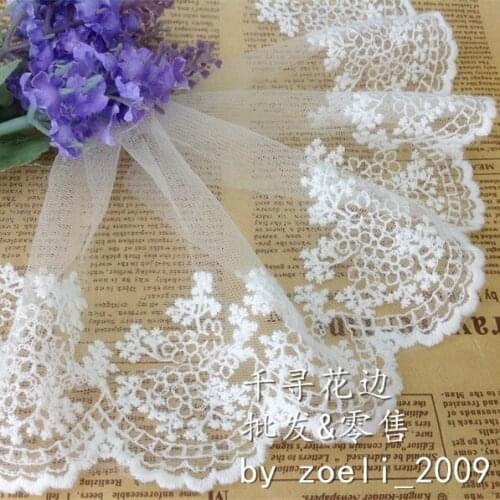 Free shipping 5Yards/pack Diy handmade accessories embroidery lace material gauze laciness 11cm