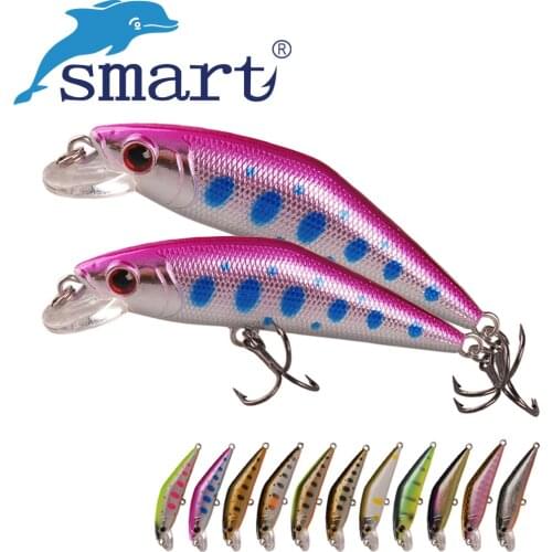 SMART Minnow Bait 50mm3.6g Sinking Hard Fishing Lure VMC Hook Isca Artificial Para Pesca Leurre Peche Fishing Wobblers Kunstaas
