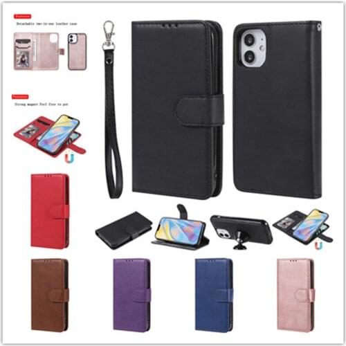 Solid Color Wallet Card Slots Case For iPhone 12 Pro Max 11 XR XS Max X 8 7 6S 6 Plus 5 5S SE2020 Leather Cover Flip Phone Case