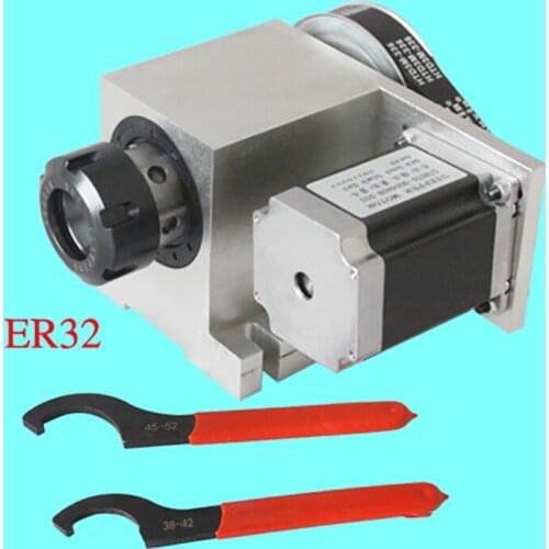 CNC Rotational Hollow Shaft 4th Rotary Axis 4th Axis Router Rotational Er32 3-20mm Chuck a Axis for Engraving Machine