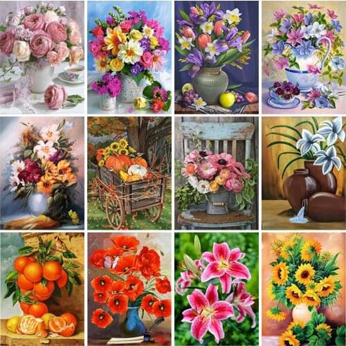 DIY 5D Diamond Painting Full Square/Round Drill Resin Scenic Flower Diamont Embroidery Cross Stitch Manual Art Home Decor Gift