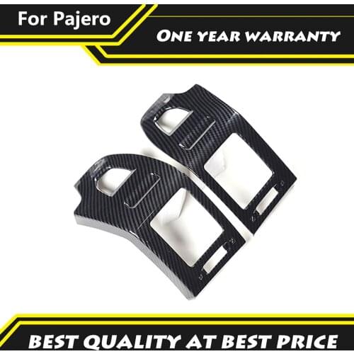 For Mitsubishi Pajero 2007-2021Air Conditioning Dashboard Vent Cover Decoration Panle Carbon Fiber Color Car Accessories