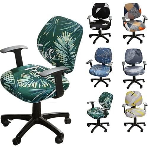 Stretch Office Computer Chair Cover Split Seat Cover Universal Desk Chair Covers with Arms Anti-dust Rotating Armchair Slipcover
