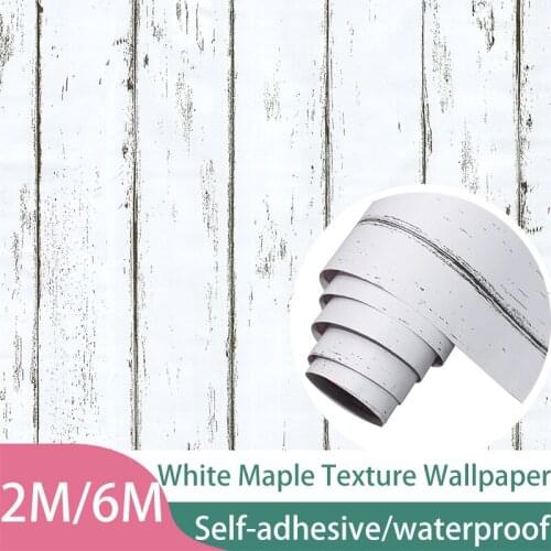 European Self-Adhesive White Maple Wood Grain Wallpaper Roll PVC Contact Paper Kitchen Countertop Waterproof Home Decoration