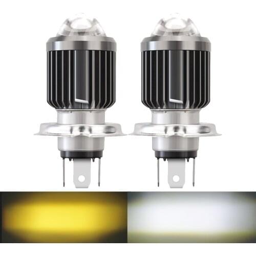 1pcs Motorcycle Headlight H6 BA20D H4 LED Hi Lo beam Moto LED Headlight Motorbike Lamps Conversion Kit Bulbs 3000LM 6500K yellow