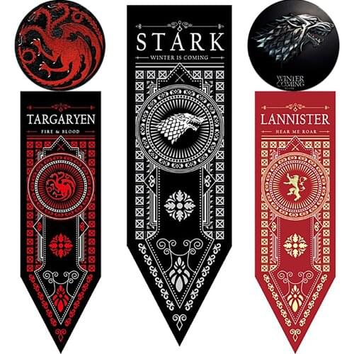 46X150cm Stark Flag Polyester Room Decoration Ice and Fire Banners Dragon Home Decor Lannister Flag Party Gifts