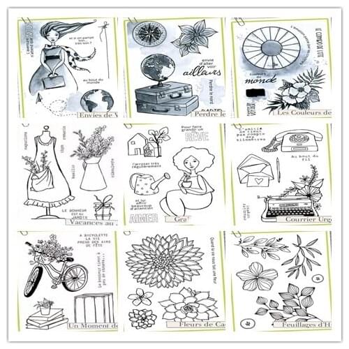 French Transparent Clear Stamps for DIY Scrapbooking/Card Making/Kids Christmas Fun Decoration Supplies