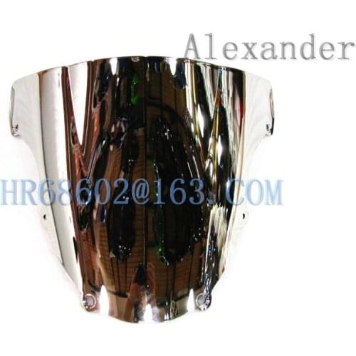 HotSale For Kawasaki ZX6R 2003 2004 ZX 6R 636 03 04 zx6r silver Windshield WindScreen Double Bubble