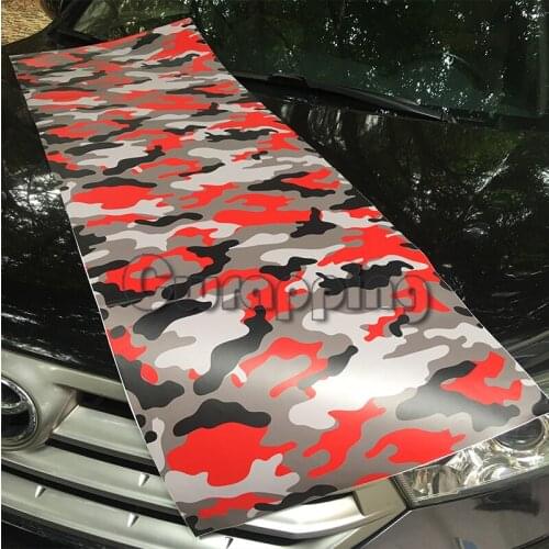 1.5m 2m 3m 5m Red Camo Vinyl Car Wrap Adhesive Urban Camouflage Film for Motorcycle Scooter Vehicle DIY Decal Printed Foil