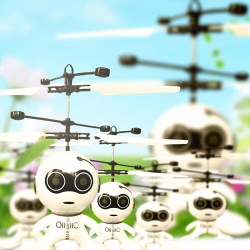 Flying Robot Toy USB Cable Sensing Fly Robot Kids Toys Toys For Child Robot Aircraft RC Action Pet Electronic Suspens L0S4