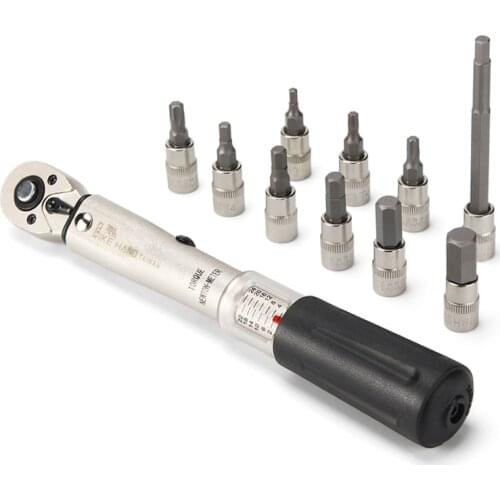 1/4" Drive Click Torque Wrench Set 2 to 24 Nm Bicycle Maintenance Tool Kit Road & MTB Bikes Motorcycle Allen & Torx Sockets