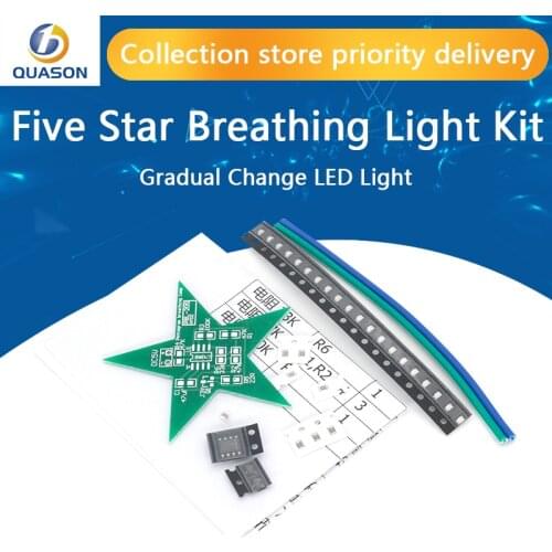 Students training DIY Kit Five-Pointed Star Breathing Light Gradient LED Light for Christmas Soldering Training Red Green Blue