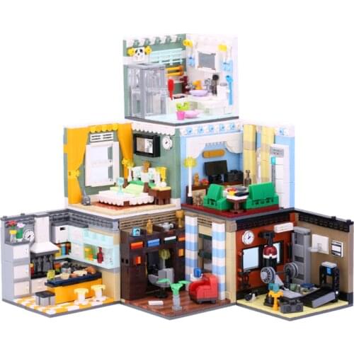 MEOA Living House Sets 6 Styles Home Furnishing Building Blocks MOC Bricks City Friends Home Building Sets Educational Toys Gift