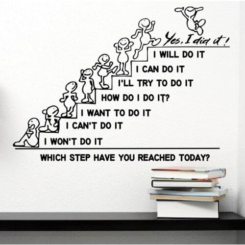 Wall Decals Quote Motivation Which Step Have You Reached Today Decal Stairs Vinyl Sticker Bedroom Nursery Home Decor Ar A13-034