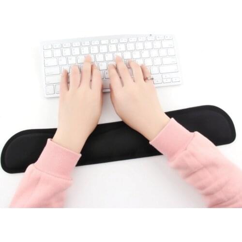Desktop Gel Mouse Pad Anti Slip Black Support Wrist Rest Desk Mouse Mat for PC Computer Gaming Keyboard Raised Platform Hands