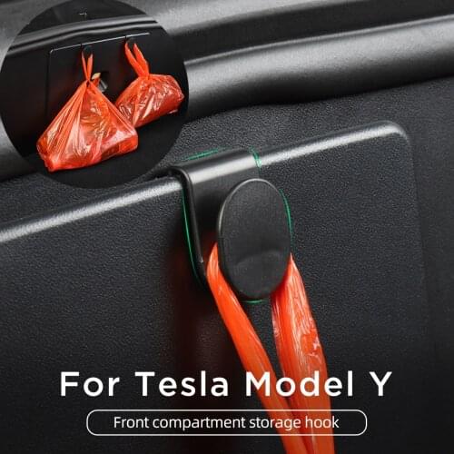 2pcs/set Front Trunk Storage Hook For Tesla Model Y 2020 2021 Car Exterior Functional Modification Accessories