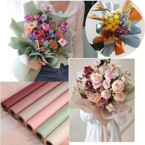 Solid Color Art Roll Paper Waterproof Flowers Wrapping Kraft Paper Gift Flowers Bouquet Packaging Supplies Craft Paper Materials