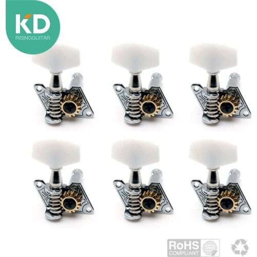 Open-gear Acoustic Guitar Tuning Peg Cigar Box Guitar Machine Head Tuning Key 6 PCs per set ratio 1:15