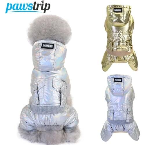 Pawstrip Pet Dog Clothes Winter Dog Jumpsuit Clothing Thickening Warm Puppy Clothes Small Dog Coat Winter Clothes For Dogs S-2XL