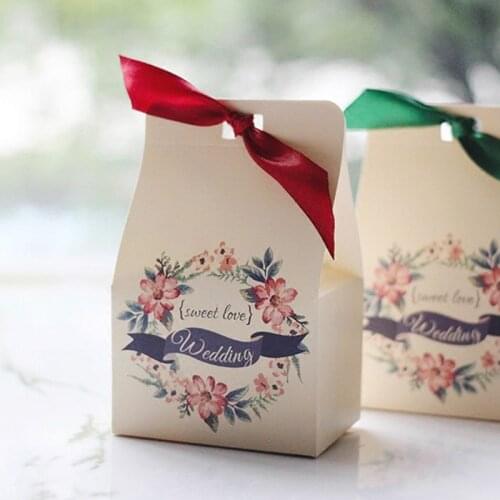 20pcs Wedding Favor and Sweet Gift Bags Candy Box for Wedding Baby Shower Birthday Guests Event Party Supplies With Ribbon