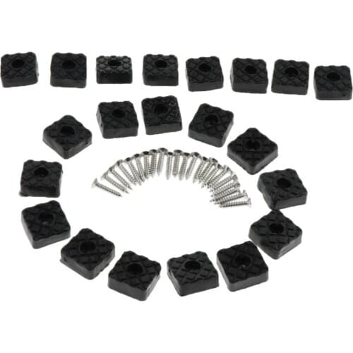 20pcs Anti-slip Table Leg Pad Furniture Risers Lifts Chair Stool Rubber Bumper Feet 22x22x9mm