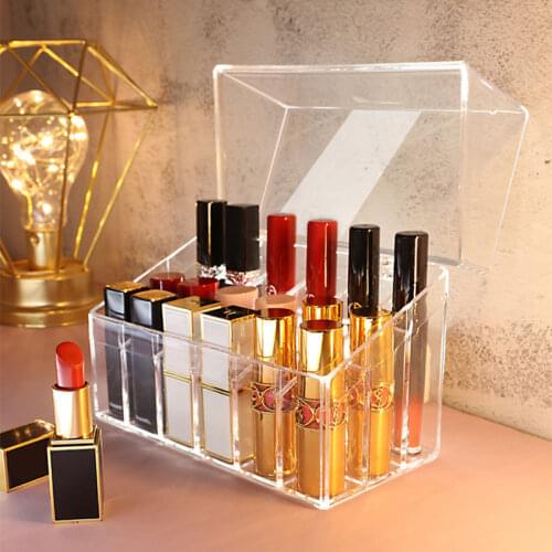 Transparent Acrylic Flip Lipstick Storage Box Nail Polish Storage Box Jewelry Storage Box Makeup Storage Box Lipstick Holder