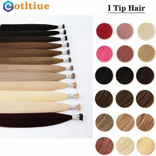 Straight Keratin Capsules 20 Colors Human Fusion Hair Stick I Tip Machine Made Remy Pre Bonded Hair Extension 16" 20" 26" 50g