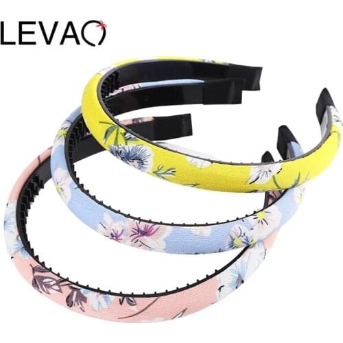 LEVAO 1.5cm Printing Sponge Headbands Anti-slip Hair Hoop Fashion Headwear Hairbands Womens Hair Accessories
