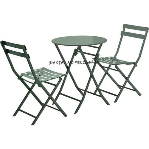 Net Red Shop Chair Outside Dining Table And Chair Simple Modern Wrought Iron Backrest Folding Leisure Balcony Outdoor Chair