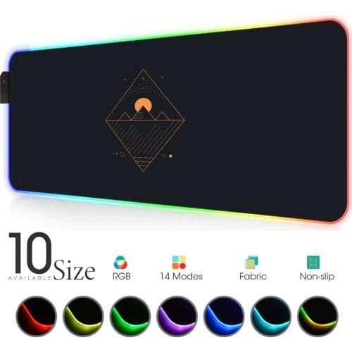 Triangle RGB Mouse Pad fabric Black Line Gaming Accessories mousepad large led Desk PC with Backlit Mouse Carpet Rubber mat