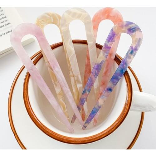 Fashion Hairpin Hair Clips Women Elegant Simplicity Marble Texture Hair Sticks Girls Japanese Hairpin Hair Accessories Headwear