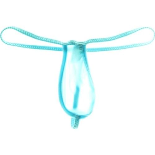 2019 Men Transparent Thongs And G Strings Sexy Gay Mens Underwear Smooth Ice Silk Mens See Through T Back Thong Tanga Panties