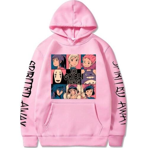 2021 Harajuku Spirited Away Hoodies Women Cartoon Clothing Sweatshirt Funny Hooded Female Oversized SUNOWE
