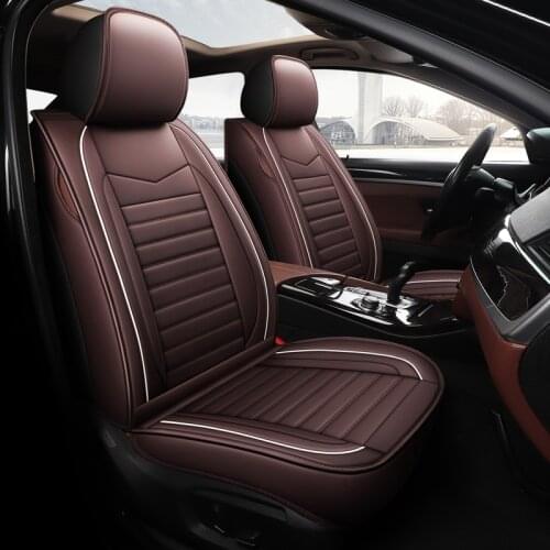 5 Universal PU Leather car seat covers luxury leather accessories autos cushion new design stripe cover styling